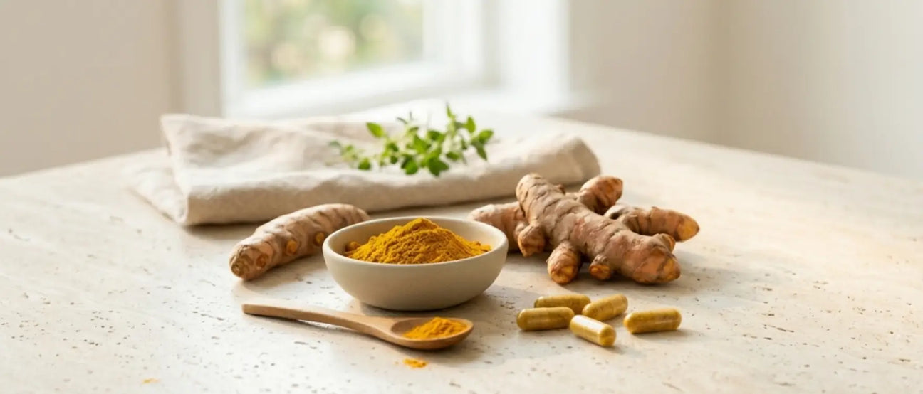 Fresh turmeric root as a natural anti-inflammatory source of curcumin, highlighting whole-food origins before absorption challenges