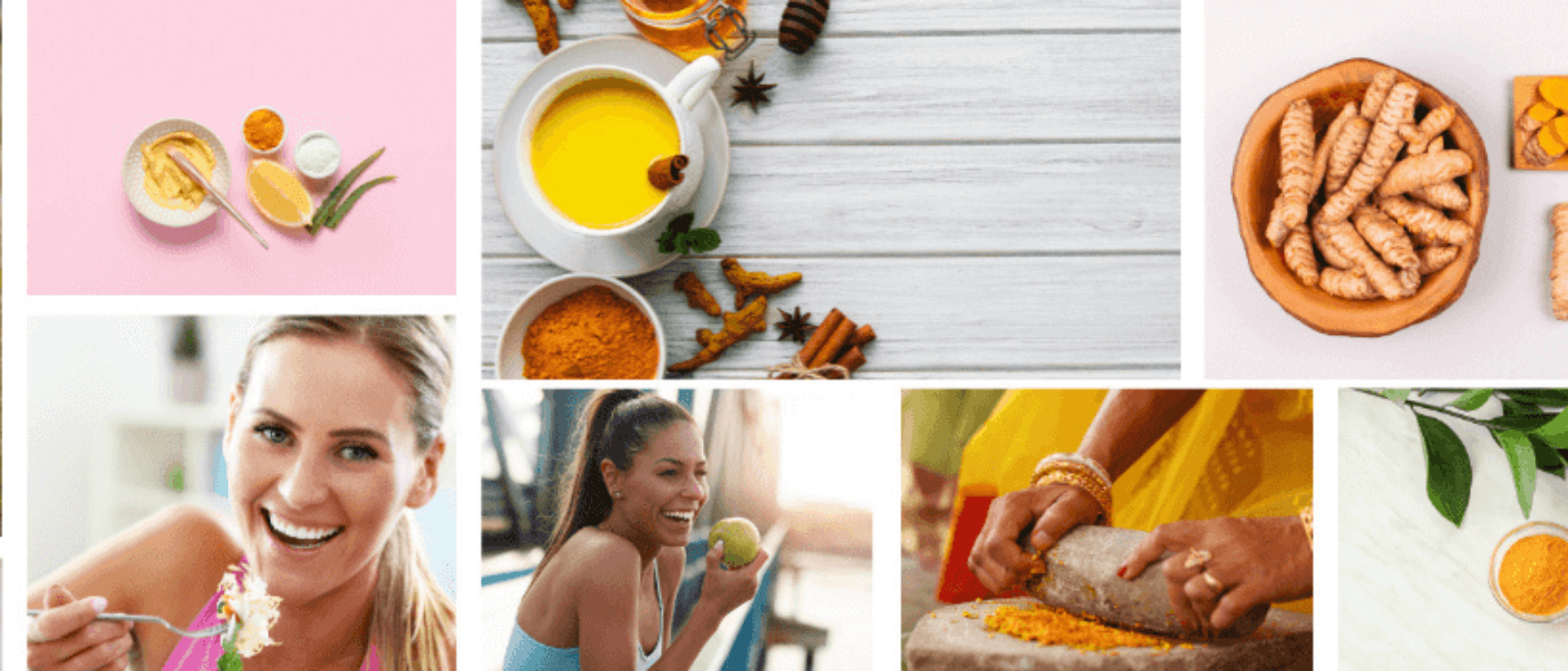 Various turmeric benefits, including fresh root, powder, capsules, and turmeric-infused juice