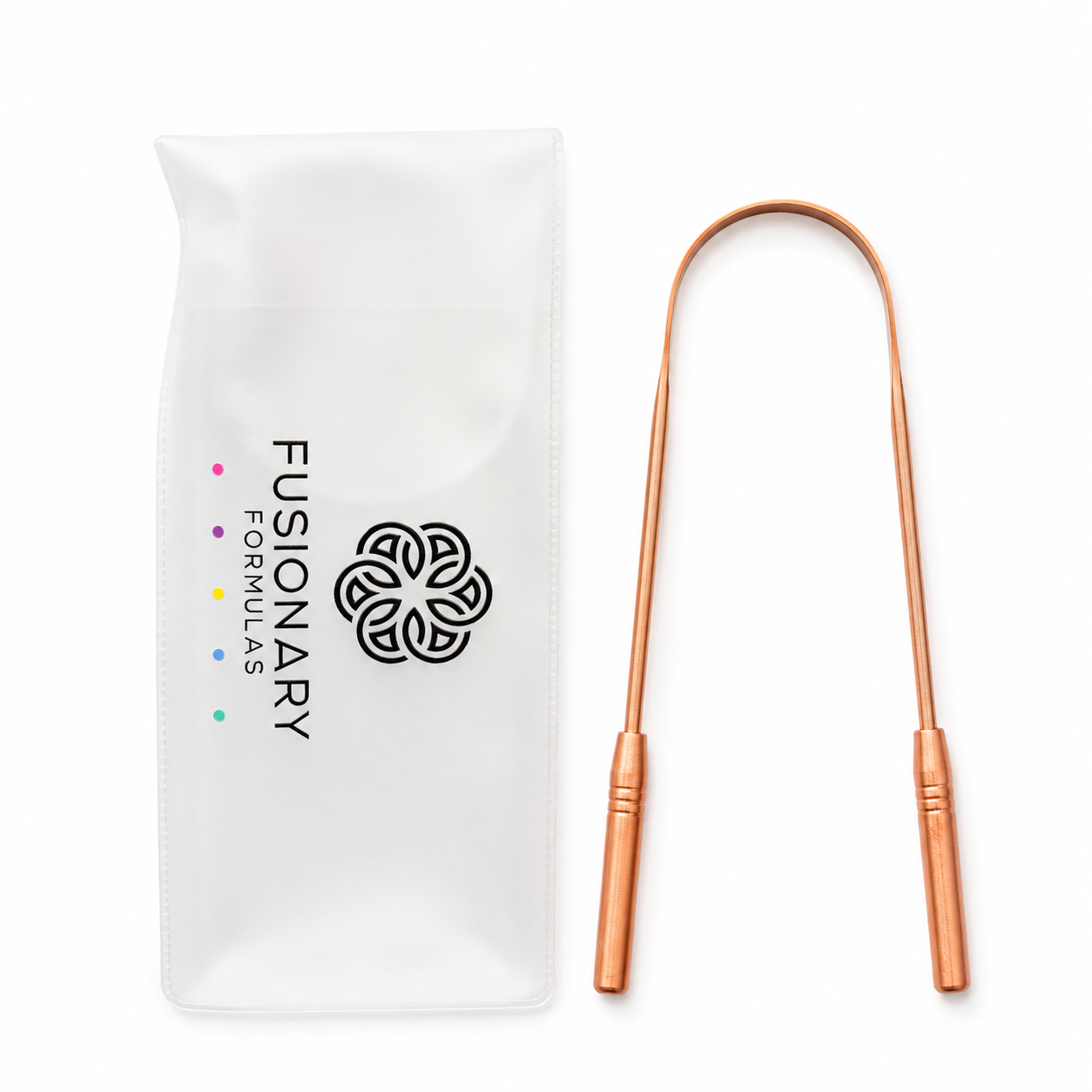 Copper Tongue Cleaner with bag