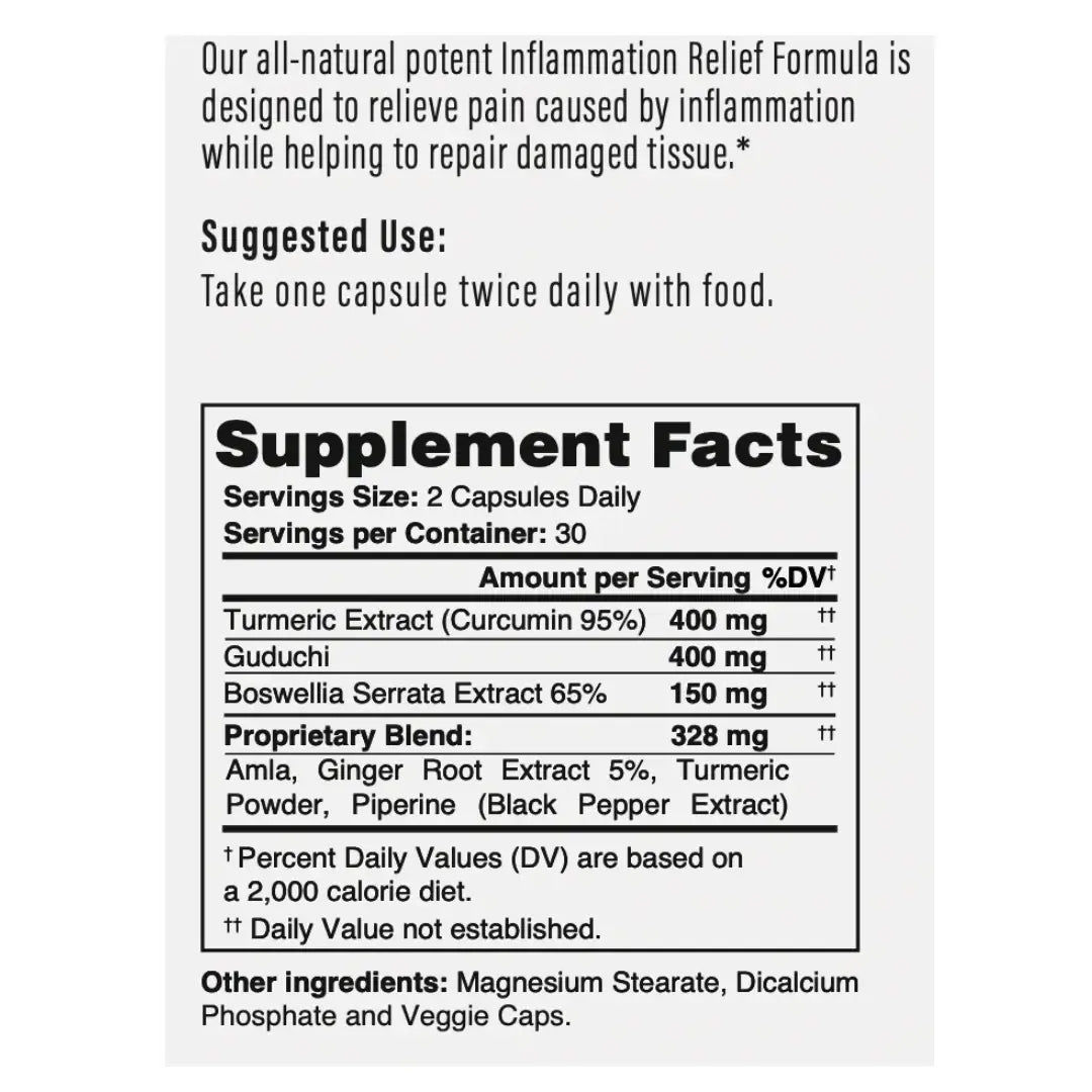 Inflammation Relief Supplement Facts